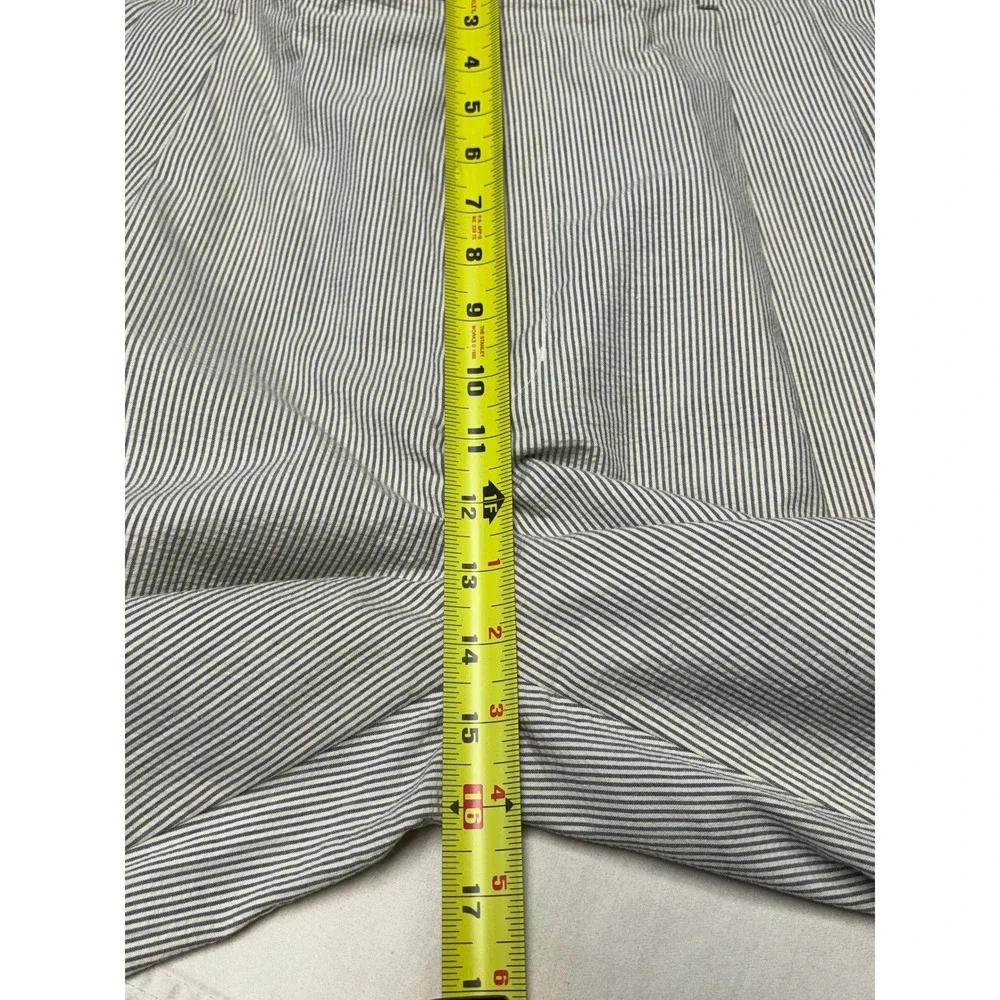 Vintage‎ NWT AKA Eddie Bauer Mens Seersucker White Striped Pleated Pants 40X34